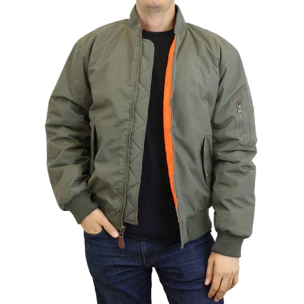 NEW GALAXY BY HARVIC heavyweight ma-1 flight bomber jacket in olive